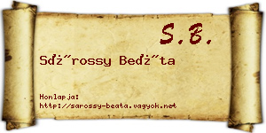 Sárossy Beáta névjegykártya