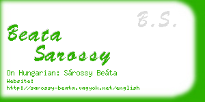 beata sarossy business card