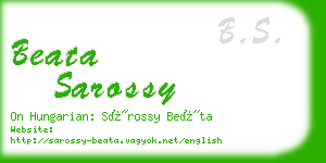 beata sarossy business card